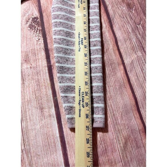 Thread & Supply Women's Striped Pullover 1/4 Zip Sweatshirt in Pink and White Si - Picture 16 of 16